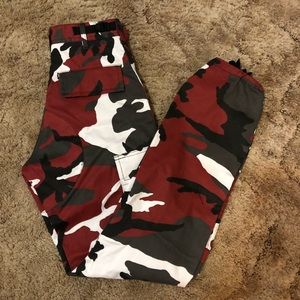 Camo cargo high waisted pants